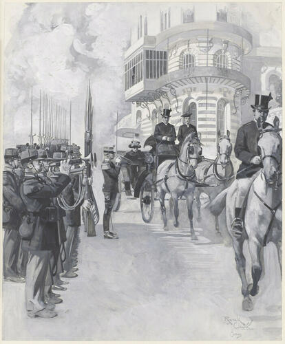 The Queen starting for an afternoon drive at Cimiez, April 1898