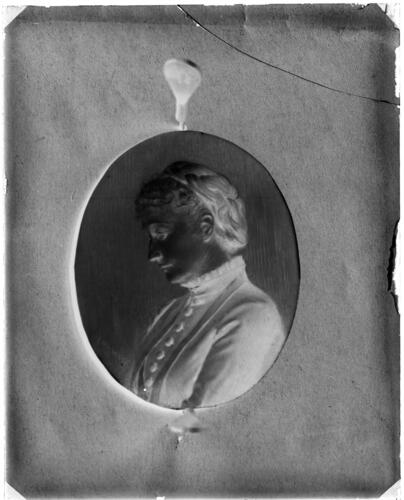 Glass plate negative of a miniature Glass plate negative of a miniature