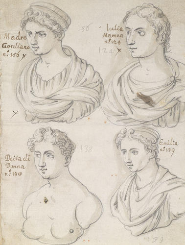 Four antique busts Four antique busts