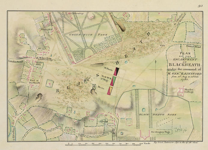 Master: Maps of encampments in England and Great Britain, 1778-82
Item: Map of encampment at Blackheath, 1780 (Blackheath, Greater London, UK) 51?27'52 Master: Maps of encampments in England and Great Britain, 1778-82
Item: Map of encampment at Blackheath, 1780 (Blackheath, Greater London, UK) 51?27'52