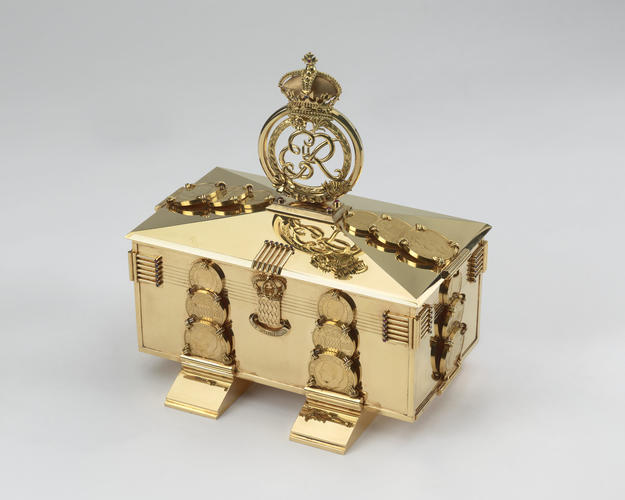 Gold presentation casket