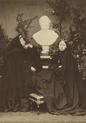 Queen Victoria and Princess Alice with a bust Prince Albert