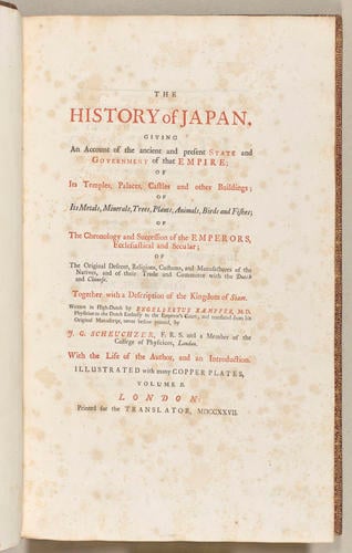 The History of Japan, giving an account of the ancient and present state and government of that empire, of its temples, palaces, castles and other buildings . . . : together with a description of the 