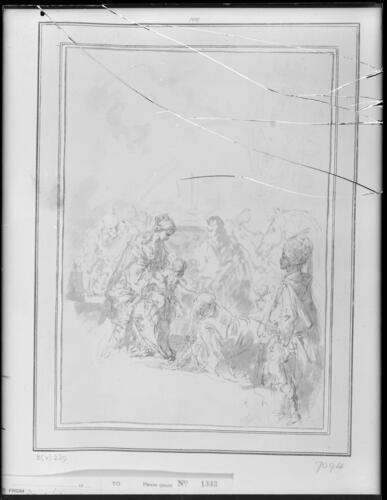 Glass plate negative of drawing Glass plate negative of drawing