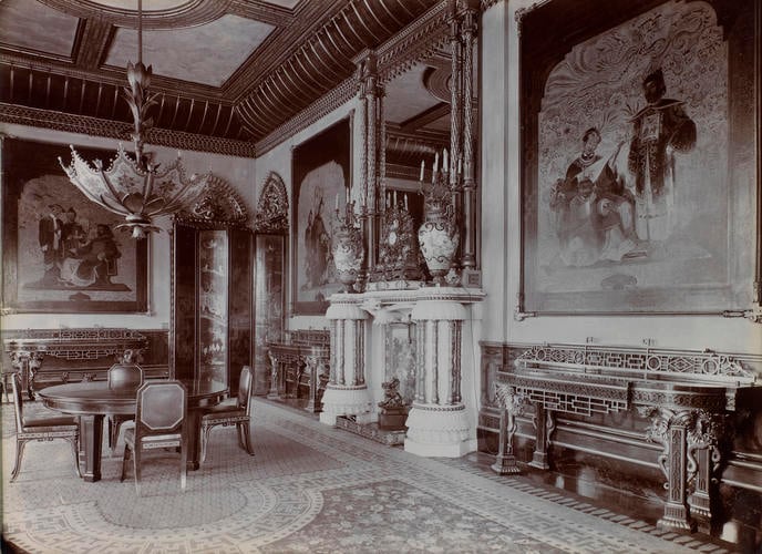 Interiors of Marlborough House and Buckingham Palace