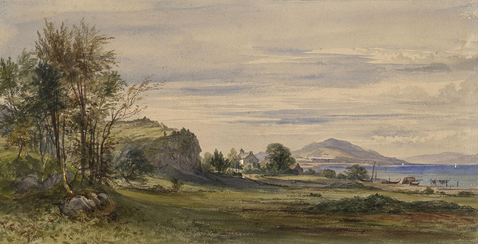 Landscape with a chapel and lake Landscape with a chapel and lake