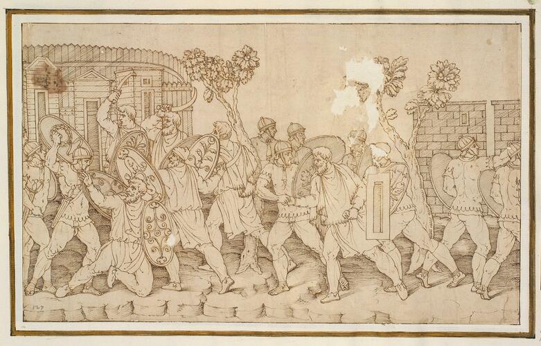 Scenes from Trajan's column: 130. The remnants of the Dacian army are captured