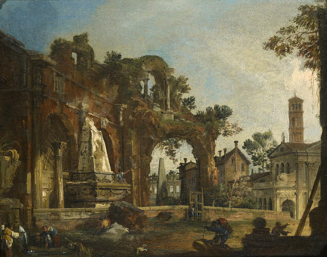 Rome: A Caprice View with Ruins Based on the Forum