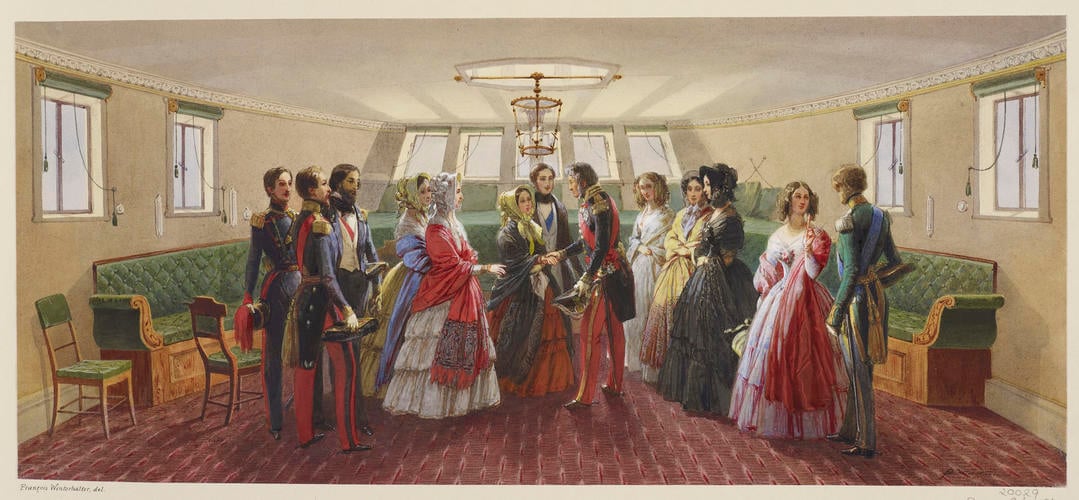 Louis-Philippe taking leave of Queen Victoria on board the royal yacht