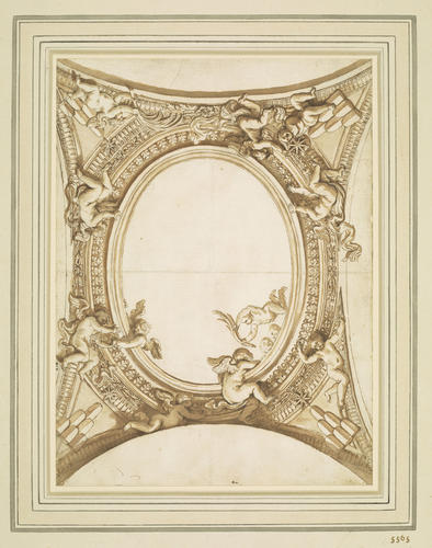 The decoration of the ceiling at the landing, Scala Regia, Vatican The decoration of the ceiling at the landing, Scala Regia, Vatican