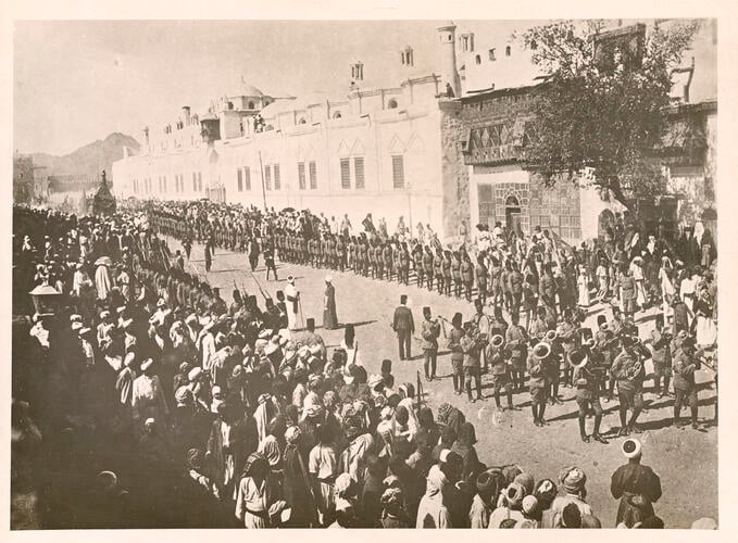 The Egyptian Mahmal passing through streets of Mecca