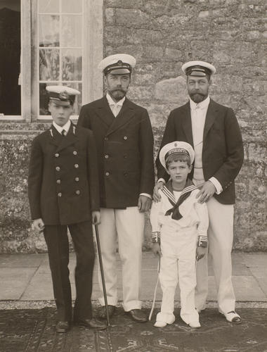 Prince Edward of Wales (1894-1972), Emperor Nicholas II (1868-1918), Tsesarevich Alexei Nikolaevich (1904-1918) and the Prince of Wales (1865-1936)