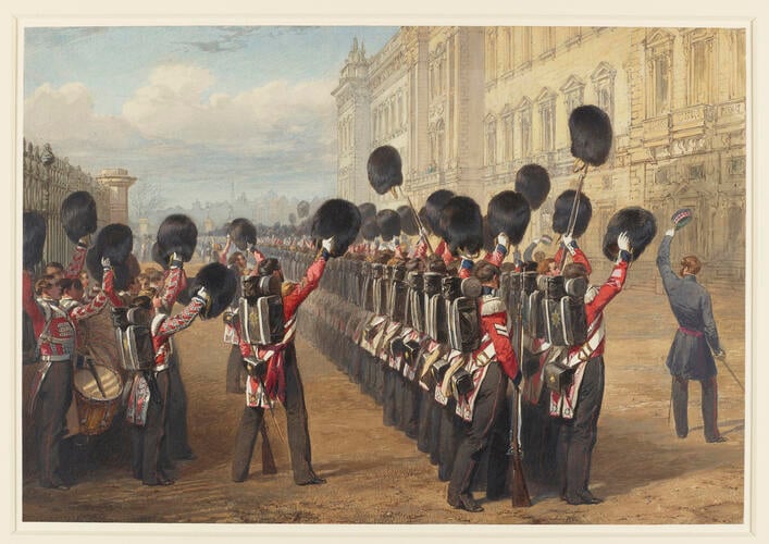 The farewell to the Scots Fusilier Guards at Buckingham Palace