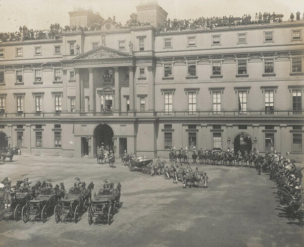 Queen Victoria returning after the Diamond Jubilee Thanksgiving service, June 1897