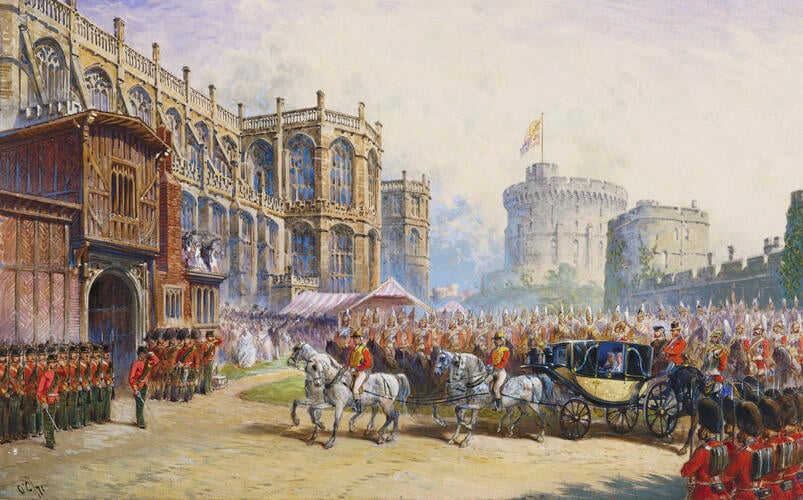 Marriage procession of Princess Louise to St George's Chapel, Windsor, 21 March 1871