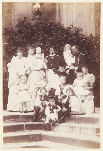 Group portrait showing the family of the German Emperor and Empress, 1890. [Album: Photographic Portraits vol. 6/64 1888-1893]