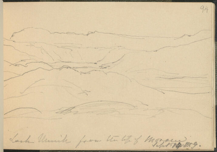 Master: SKETCHES FROM NATURE V. R. MDCCCLV TO MDCCCLVX
Item: Loch Muick from the top of Morven