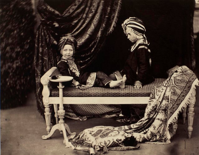 Prince Arthur and Prince Alfred in the costume of Sikh Princes, Osborne