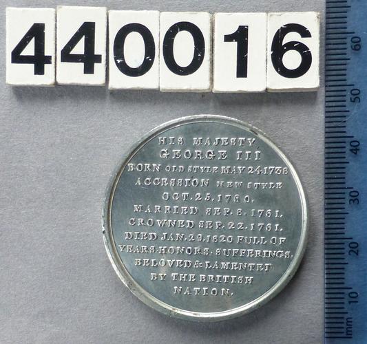 Great Britain. Medal commemorating the death of King George III, 1820 Great Britain. Medal commemorating the death of King George III, 1820