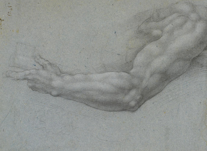 The left arm of St Peter in Michelangelo's Last Judgement The left arm of St Peter in Michelangelo's Last Judgement