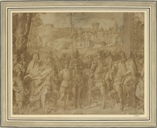 Cardinal Alessandro Farnese, the Legate appointed by the Pope for waging war against the Lutherans, meeting the Emperor Charles V and Ferdinand, King of the Romans at Worm in 1544 Cardinal Alessandro Farnese, the Legate appointed by the Pope for waging war against the Lutherans, meeting the Emperor Charles V and Ferdinand, King of the Romans at Worm in 1544