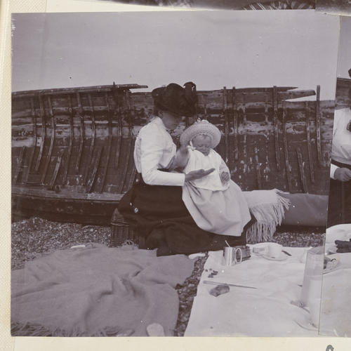 Master: Page 37 of Princess Victoria's album: Royal children on Snettisham Beach, Norfolk
Item: Prince Henry at Snettisham Beach