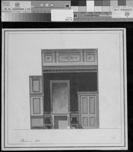 Design for the north elevation of the Bath Room, Room 210, Windsor Castle, c. 1826
