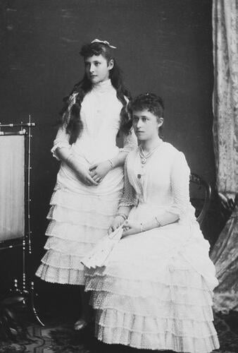 Princess Irene and Princess Alix of Hesse, Osborne 23rd July 1885 [in Portraits of Royal Children Vol. 34 1885-1886]