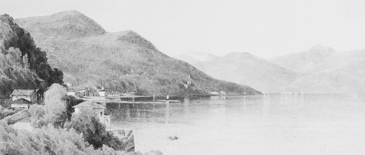 View of a lake, perhaps in Italy