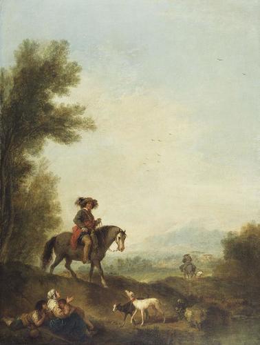 Landscape with Peasant Woman and Two Children Begging from a Cavalier Landscape with Peasant Woman and Two Children Begging from a Cavalier