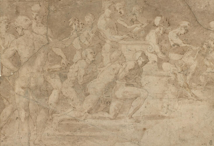 Sketch for the lower section of the 'Disputa'