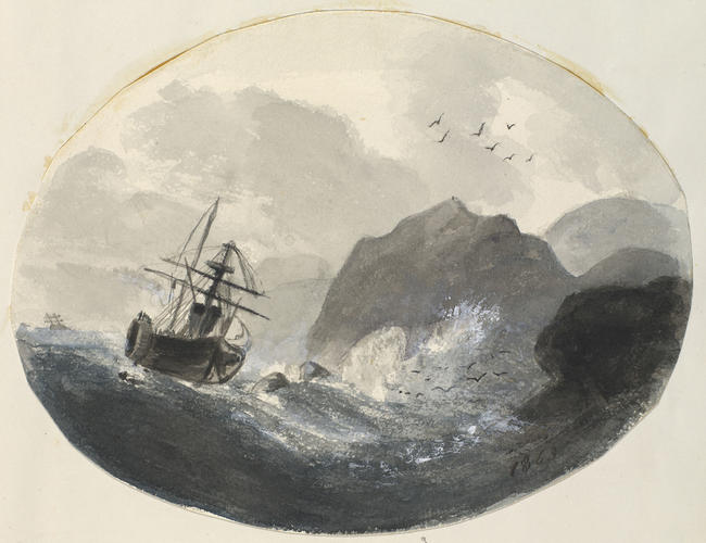 Master: Madame de Coninck's Albums: Princess Louise
Item: A ship on a stormy sea