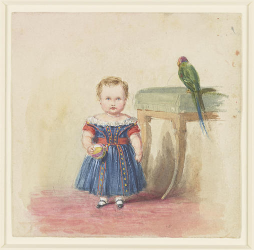 The Prince of Wales with a parrot