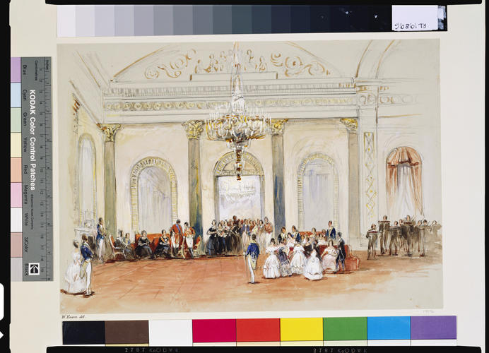 Reception for the Emperor of Russia and the King of Saxony in the Saloon at Buckingham Palace, 7 June 1844