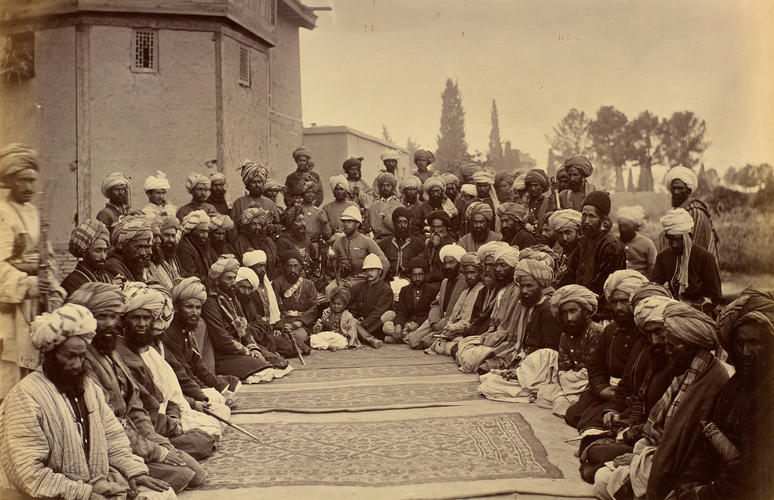 Sir Pierre Louis Napoleon Cavagnari meeting with Afghan tribal leaders in a garden in Jalalabad Sir Pierre Louis Napoleon Cavagnari meeting with Afghan tribal leaders in a garden in Jalalabad