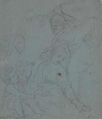 Recto: A copy of a part of Federico Barocci's Rest on the flight to Egypt. Verso: Two studies of a male torso Recto: A copy of a part of Federico Barocci's Rest on the flight to Egypt. Verso: Two studies of a male torso