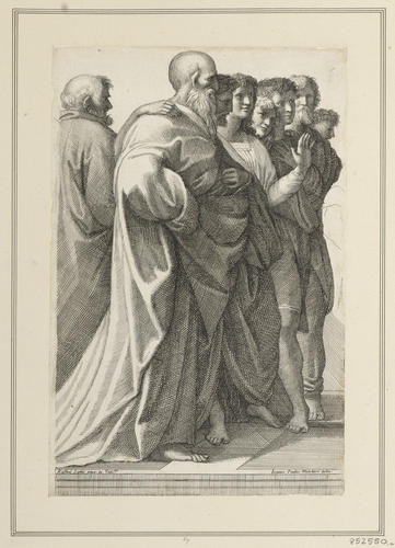 Master: Set of two prints reproducing figures from 'The School of Athens'
Item: Eight draped figures, standing turned to the right [from 'The School of Athens']