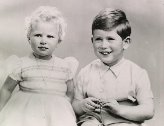 Prince Charles and Princess Anne, 24 October 1952