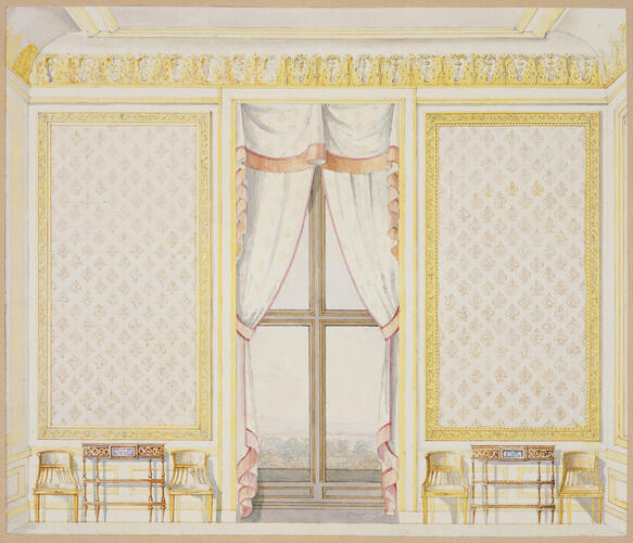 Design for the south elevation of the Boudoir, Room 213, Windsor Castle, c. 1826