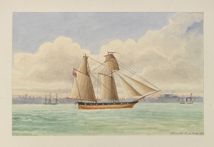 Master: MISCELLANEOUS DRAWINGS
Item: A boat sailing in front of the Isle of Wight