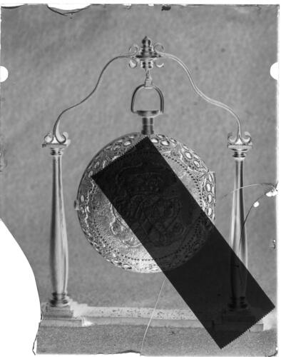 Glass plate negative of a Daniel Quare watch Glass plate negative of a Daniel Quare watch