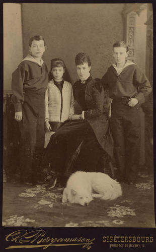 Maria Feodorovna, Empress of Russia with her three eldest children