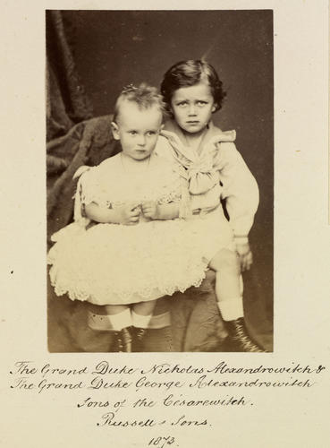 Nicholas II, Emperor of Russia, when Grand Duke Nicholas Alexandrovich, and Grand Duke George Alexandrovich Nicholas II, Emperor of Russia, when Grand Duke Nicholas Alexandrovich, and Grand Duke George Alexandrovich