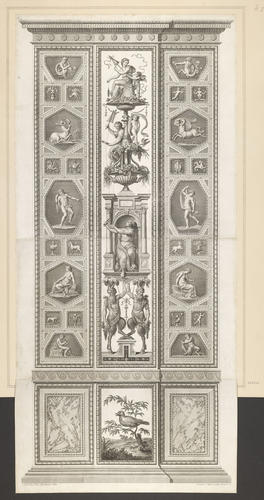Decorative pilaster incorporating the 'Border with the Three Fates'