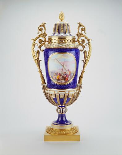 Vase à pied de globe or vase chinois