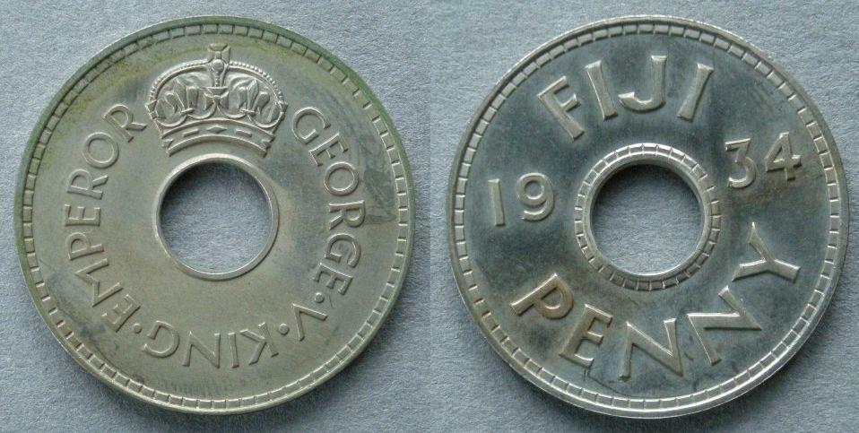 Fiji. Proof penny, 1934
