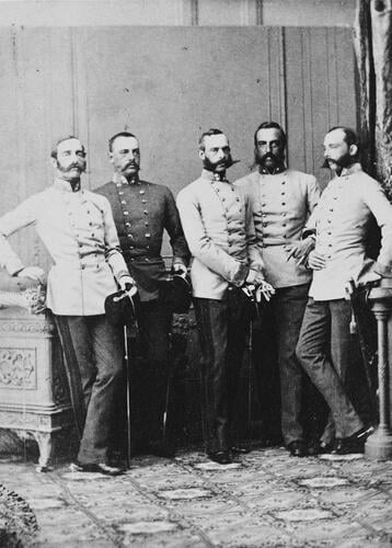 The Archdukes Ernst, Leopold, Rainer, Heinrich and Sigismund of Austria (sons of Archduke Rainer of Austria and Princess Elisabeth of Savoy)