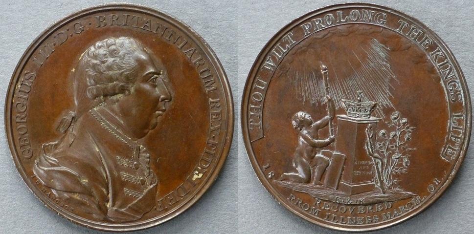 Great Britain. Medal commemorating the Recovery of King George III from illness, 1801 Great Britain. Medal commemorating the Recovery of King George III from illness, 1801