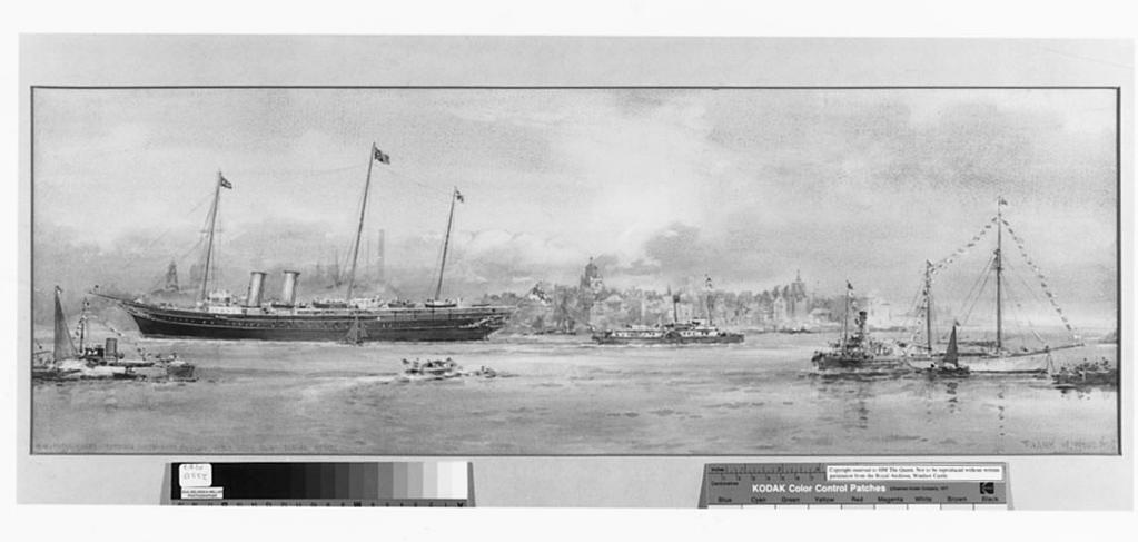 HMY Victoria and Albert [III] entering Portsmouth Harbour after Great Silver Jubilee Review, 1935