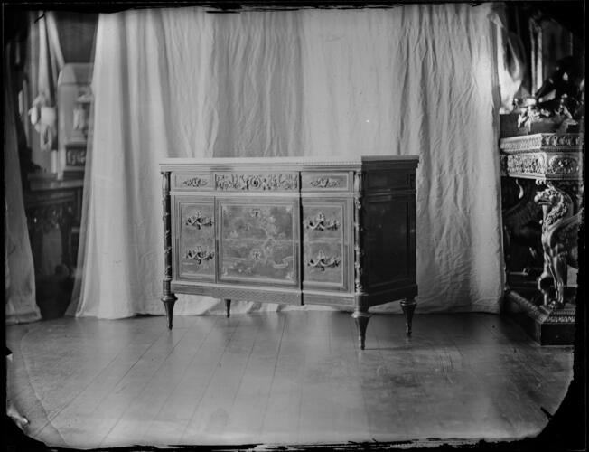 Glass plate negative of a chest of drawers Glass plate negative of a chest of drawers